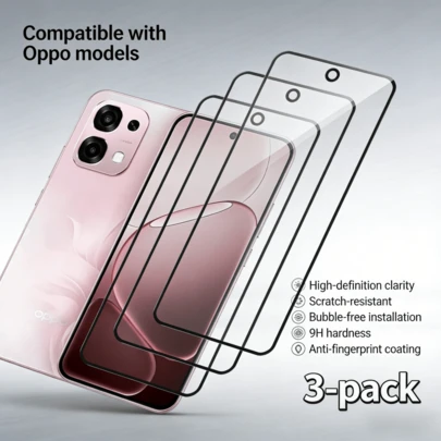 Three Pieces Of Black Border High-Definition Films, Full-Screen Coverage, Extremely Smooth, No White Borders, No Blocking, No Bubbling.