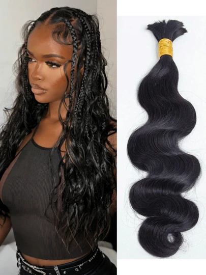 Tóc giả bện kiểu sóng nhẹ, tóc thật 10A nguyên chất Brazil, tóc nối xoăn, thích hợp cho kiểu tóc Boho và dự tiệc.