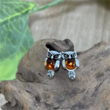 1 đôi bông tai mặt dây chuyền hình cú mèo phong cách Bohemian cổ điển, quà tặng lưu niệm thời trang tối giản Gothic. - bạc cổ 07 - Xem 2