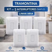Kit 20 Interruptores Simples 16 Amperes Linha Aria Tramontina Caixa Fechada - Branco - Visão 3