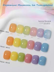 10ml New Popular Colorful Macaron Candy Series 6 Color Gel Nail Polish 2026 Summer Dopamine Pink Green Blue Orange Gel Nail Art Nail Supplies Suitable For All Seasons - Multicolor - View 2