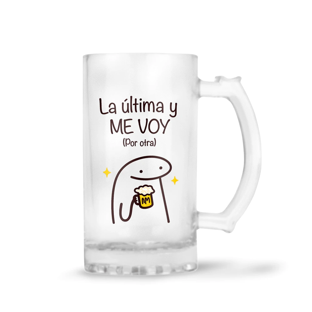INESTAMPABLE Tarro Cervecero Cerveza 550 Ml Flork La Ultima y Me voy por otra Regalo - transparente - Ver 1