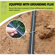 Hose With Holes, Flat Soaker Hose 100 Ft (25 Ft 4pack) With Garden Staples And Splitters, Watering Drip Irrigation Hoses For Lawn, Vegetable And Garden Beds - A - 查看 4