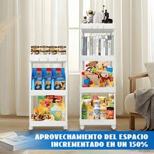 Carrito organizador con ruedas, estante de almacenamiento multiusos con ganchos, carrito auxiliar de cocina/baño/oficina, organizador para despensa - Rosa - Ver 2