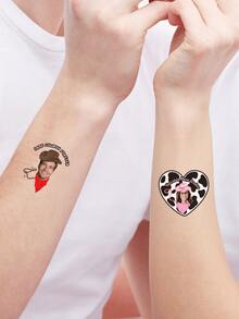 10/20/30/60Pcs Custom Temporary Tattoo Stickers, For Birthday, BBQ, Cocktail, Christmas & Easter Parties, Casual Stylish Personalized Design, Great Gifts For Couples, Friends And Graduates - Multicolor - View 10