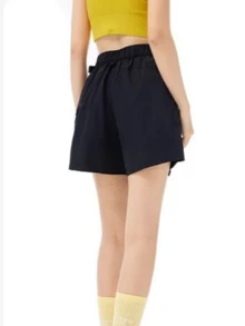 CAMEL CROWN Pantalones cortos casuales de mujer de cintura alta, protección solar, secado rápido y transpirables, para verano - Fantasma negro - Ver 4