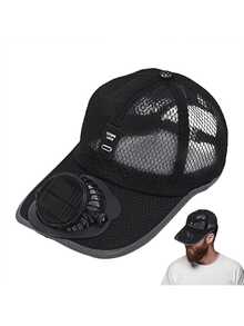 透气太阳能风扇遮阳帽，户外防晒帽，USB充电风扇棒球帽，夏季遮阳帽，电池容量300mAh - 多色 - 查看 12