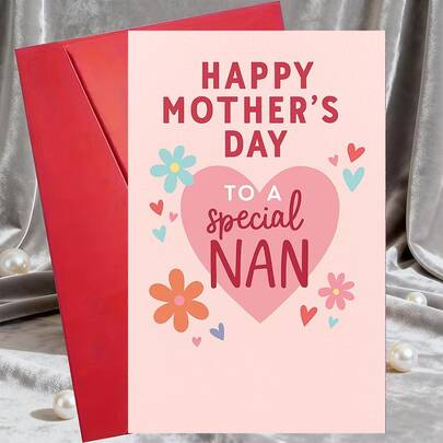 1pc Happy Mother'S Day Card For A Special Nan,Colorful Flowers Perfect For Showing Love And Appreciation To Grandmothers On Mother'S Day Or Any Heartfelt Occasion, Envelope Included