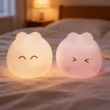 1pc Cute Rabbit LED Light, Replaceable Button Battery Powered, Suitable For Bedroom, Study, Holiday Gift - Multicolor - View 2