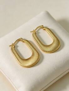 女士精致吊坠耳环，耳钉式金属质感小耳环，简约时尚，高端大气，是馈赠佳品。 - 彩色 - 查看 2