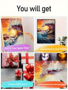 成人DIY数字油画套装，可爱卡通青蛙图案，适合初学者和手工爱好者，可装饰客厅、卧室、书房等室内空间，是圣诞节、新年、情人节、复活节的理想手工礼物，也是一份贴心的礼物。 - 套裝 - 查看 8