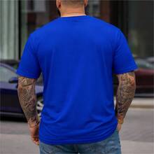 Men's Plus Size Casual Printed T-Shirt "Brazil, Beloved Homeland" 100% Cotton Shirt/Blouse For The World Cup - 寶藍色 - 查看 2