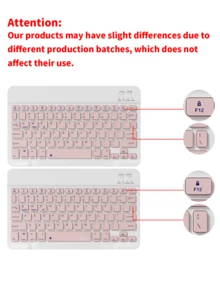 无线蓝牙键盘保护套，带可拆卸键盘和触控笔插槽，兼容三星 Galaxy Tab、Pad SE，超薄轻巧支架保护套（粉色） - 粉色 - 查看 11