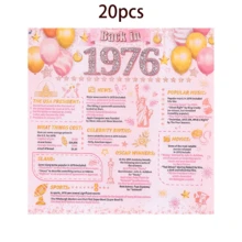 20 peças/40 peças/100 peças Guardanapos para 50º Aniversário Rosa Claro e Dourado Rosa, Guardanapos Descartáveis para Festa de Aniversário, Decorações de Aniversário para Mulher, Saúde aos 50 Anos, 1976 Festa de Aniversário de Casamento, Guardanapos de Coquetel - Rosa chiclete - Visão 7