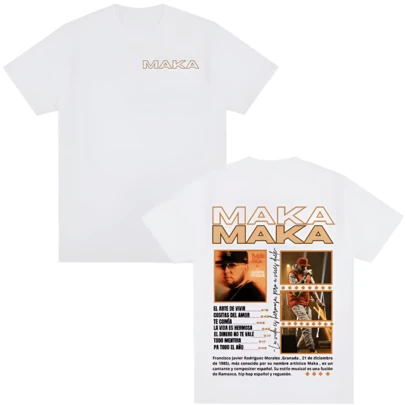 Rapper Maka El Tiempo Vuela 2025 Tour T-Shirts Men Women Clothing Fashion Hip Hop T-Shirt Cotton Short Sleeve T Shirt Streetwear (1)