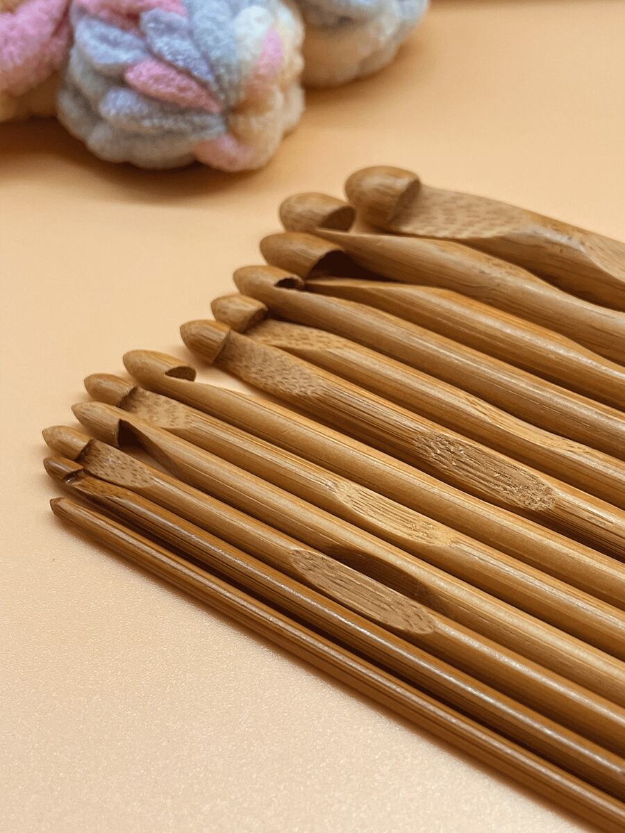12件套竹制钩针套装，包含3.0毫米至10.0毫米的钩针，是送给手工爱好者的绝佳礼物 - 小圓珠鉤針 - 查看 1