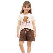 "Capy Lovers" Girl's Set – Capybara T-Shirt With Comfortable Shorts - Nhiều màu - Xem 1