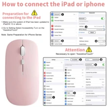 Funda con teclado desmontable recargable Bluetooth (280mAh) y panel táctil para Samsung Galaxy Tab / iPad / Redmi iPad SE, con ranura para lápiz (rosa) - Rosa - Ver 7