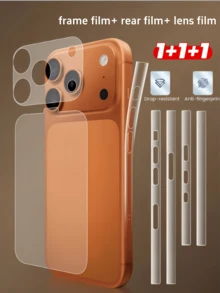 （三合一）兼容 17 Pro Max/17/AIR（磨砂背膜+边框膜+镜面平面膜），防刮防指纹，透明裸机手感，有效防止日常刮擦，延长新设备寿命。 - 無色 - 查看 12