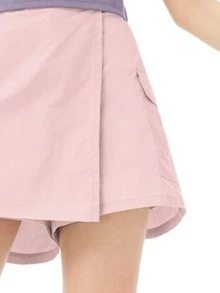 CAMEL CROWN 女士夏季高腰显瘦防晒速干透气休闲短裤 - 山茶粉 - 查看 3