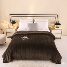 VENECIA Cobertor Matrimonial Estampado Con medidas de 200cm x 220cm - Cafe Oscuro - Ver 7