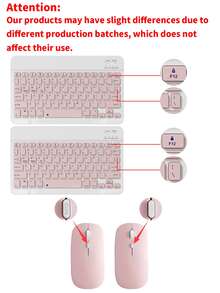2026 Christmas/New Year Gift Bluetooth Keyboard Mouse Set, Portable Wireless Keyboard (150mAh) And Mouse Set, Compatible With Samsung Tablets, Apple IPad (IOS 13+), Android Smartphones And Windows Systems - Multicolor - View 10