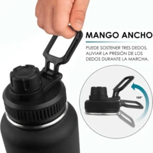 Garrafa Térmica Inox 1100ml Antivazamento Esportiva Água Quente e Fria Por Mais Tempo - Vermelho - Visão 6