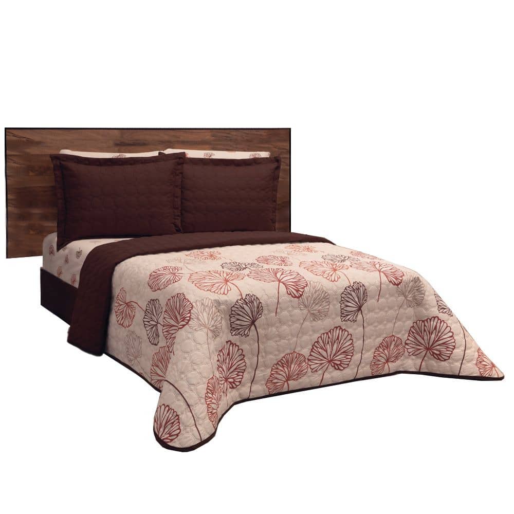 DECO HOGAR Edredón Ligero Capitonado Ultrasónico Suave y Fresco, Resistente y Fácil de Cuidar Varios Modelos - Marrón Chocolate - Ver 1