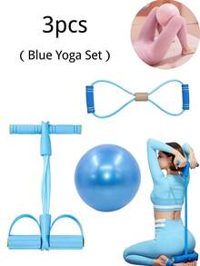 4 Pack Yoga Resistance Bands, Purple, Pink, Blue, Suitable For Home Workout - Stretchable Cords For Full Body Training, Abdominal Shaping, Rowing And Flexibility Exercises, Stackable Fitness Equipment, Suitable For Yoga And Toning, Figure 8, Yoga Ball, Pull-Up Assist, Thigh Trainer, Gym, Sweating, Pilates - Multicolor - View 19