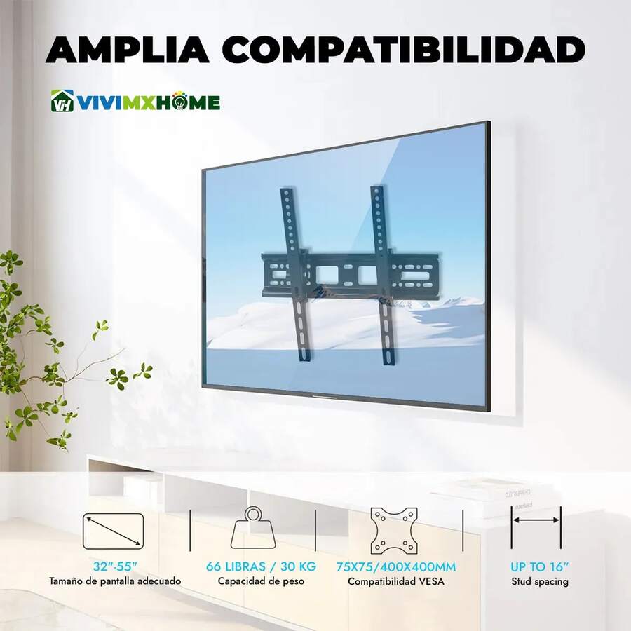 Soporte Tv Para Pantalla 32-55 Pulgadas (30kg) Negro - Negro - Ver 1