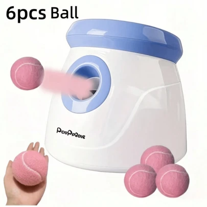 6pcs Interactive Dog Tennis Balls, High Elastic Chew Toys - Durable Rubber, Pink Striped Design, Sturdy Structure, Chew-Resistant, Suitable For Medium Dogs, No Battery Required, Dog Play Time, Dog Training