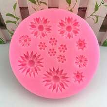 Mehrlochmold mit kleinen Chrysanthemen & Kirschblüten aus Silikon, DIY Blumen Harz, Ton, Gips Dekorative Form - Rosa - Übersicht 5