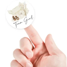 性别揭晓纸贴纸 婴儿服装贴纸 男孩或女孩 自粘贴纸 婴儿派对卡片用品 - 彩色 - 查看 5