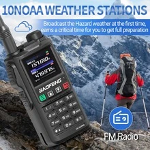 Baofeng UV-18 Pro Max Walkie Talkie con GPS y banda aérea, radio bidireccional de 6 bandas con alerta meteorológica NOAA, copia de frecuencia inalámbrica y cable de programación gratuito - Negro - Ver 2