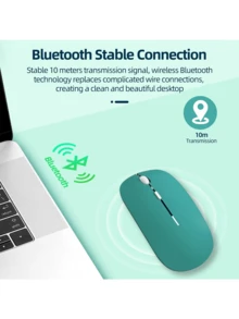 Ratón inalámbrico Bluetooth compatible con Surface Pro, ratón de ordenador inalámbrico Bluetooth para portátil, ratón pequeño y portátil para viajes, regalo de Navidad / regalo de Navidad / Año Nuevo 2026 - Multicolor - Ver 3