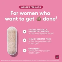 Women's Microbiome Balance Capsules | 50 Billion CFU Live Cultures + 6 Targeted Strains, With Prebiotics & Cranberry Extract For PH & Urinary Wellness | 60 Count - 1 - 查看 5