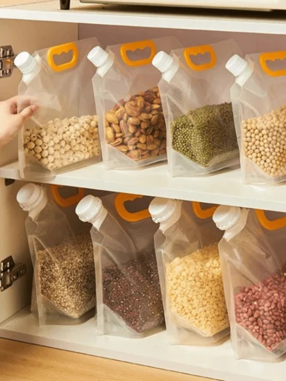 Portable Food Storage Bags, Anti-Insect & Moisture-Proof, Reusable Transparent Food Preservation Bags