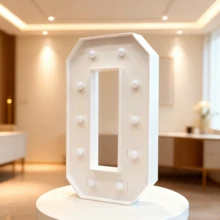 1pc 73cm/28.7inch Marquee Light Up Numbers With Warm Yellow Lights , Foam Board Mosaic Balloon For Party Backdrop Displays, Large Happy 1st 15th 16th Birthday Light Up Sign, Cardboard Number 1 For Parties Decorations, Assembly Required - 白色 - 查看 14