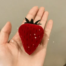 草莓植绒戒指盒，红色珠宝礼盒，创意迷你订婚首饰盒，戒指盒，首饰盒，耳环盒，耳环戒指包装收纳盒，可爱礼盒，节日派对礼物，圣诞礼物。植绒仿甜美可爱迷你个性化订婚首饰盒。 - 紅色 - 查看 5