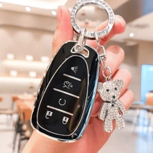 Chevrolet Car Keychain With Cute Rhinestone Teddy Bear Keychain, Soft TPU Car Key Shell, Fit For Chevrolet MALIBU, CRUZE, CAPTIVA, SAIL, EPICA, Malibu, CAVALIER, Cruze, TRACKER, Malibu Camaro Trax - A - View 11
