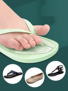 1 Pair Toe Separator Flip Flop Cushions, Transparent Forefoot Protective Shock Absorbing Pads - Transparent - View 2