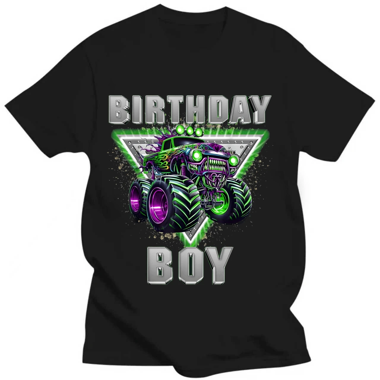 Birthday Boy Monster Truck Are My Jam Bday Party Kids Boys T-Shirt - màu đen - Xem 1