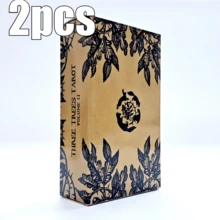 橡树、白蜡树和荆棘塔罗牌，原尺寸12x7英寸，三树塔罗牌套装，附指南书，金边天然植物塔罗牌，适合初学者，草本礼品版 - 彩色 - 查看 11