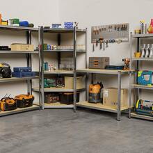 Heavy Duty Garage Workbench With Storage For General DIY Tasks - Metal Workshop Bench With 600kg Capacity - Boltless Work Benches For Workshops, Garage And Shed - Black - View 8