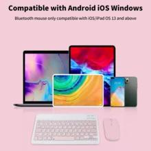 2026 Christmas/New Year Gift Bluetooth Keyboard Mouse Set, Portable Wireless Keyboard (150mAh) And Mouse Set, Compatible With Samsung Tablets, Apple IPad (IOS 13+), Android Smartphones And Windows Systems - Multicolor - View 2