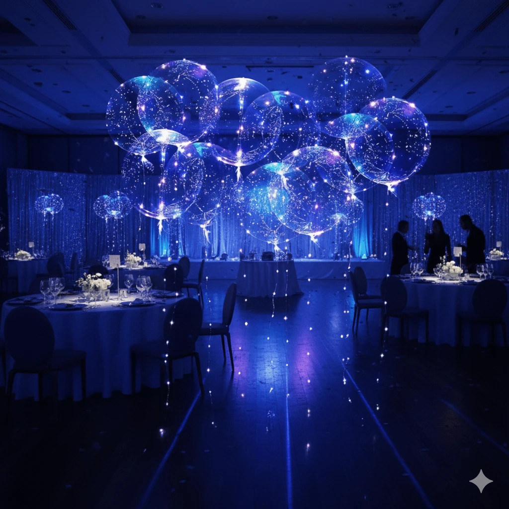 10-Pack Transparent LED Bubble Balloons 3 M – Warm, Cool Or RGB Lights, Party Wedding Birthday Décor - Colorido - 查看 1