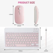 2026 Christmas/New Year Gift Bluetooth Keyboard Mouse Set, Portable Wireless Keyboard (150mAh) And Mouse Set, Compatible With Samsung Tablets, Apple IPad (IOS 13+), Android Smartphones And Windows Systems - Multicolor - View 7