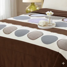 VENECIA Cobertor Matrimonial Estampado Con medidas de 200cm x 220cm - Café claro - Ver 5