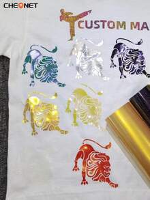 CHEONET-1张 A4尺寸（30x21厘米/11.8x8.2英寸）PU激光热转印乙烯基DIY熨烫膜，适用于DIY T恤、口罩、牛仔裤和背包，情人节礼物 - 30x25cm-PLA003幻彩紅鐳射 - 查看 5