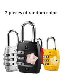Cute Star Decorated Combination Lock - Three-Digit Security Metal Travel Lock, Gym Locker Combination Padlock, Luggage/Backpack Zipper Anti-Theft Combination Lock, Sturdy Metal Construction, Easy Setting, Multiple Colors Available, Suitable For Suitcases, Backpacks, And Lockers - Multicolor - View 14